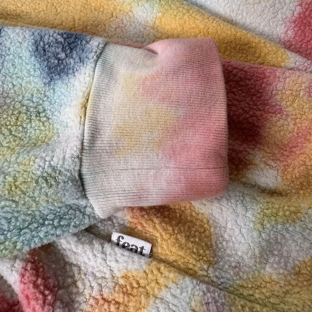 Feat Blanket Blend Tie Dye Rainbow Hooded Sweatshirt Unisex Size 1 - Picture 6 of 7